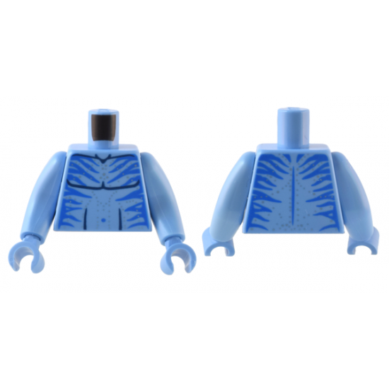 Torso Bare Chest with Silver Spots and Blue Body Markings Pattern / Medium Blue Arms Long / Medium Blue Hands