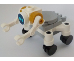 City Space Robot, Round Tiles as Wheels, Medium Azure Eyes
