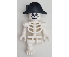 Skeleton - Standard Skull, Bent Arms Vertical Grip, Black Bicorne Hat, Single Leg