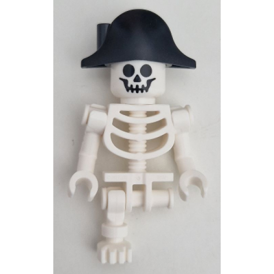Skeleton - Standard Skull, Bent Arms Vertical Grip, Black Bicorne Hat, Single Leg