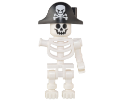 Skeleton - Pirate Bicorne with Large Skull, One Bent Arm