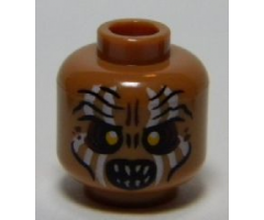Minifigure, Head LotR Gundabad Orc White Painted Vertical Lines Pattern