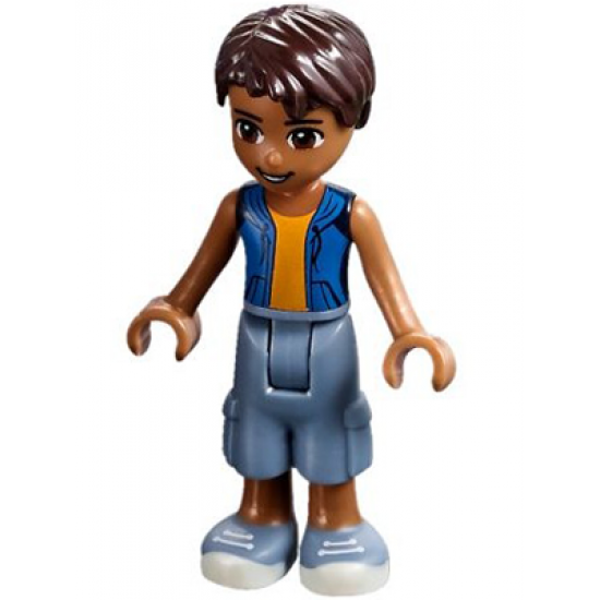 Friends Robert, Sand Blue Long Shorts, Blue Sleeveless Hoodie