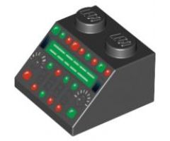 Slope 45 2 x 2 with Control Panel with Red and Green Lamps Pattern