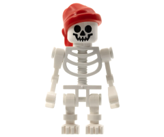 Skeleton, Fantasy Era Torso with Standard Skull, Mechanical Arms, Red Bandana