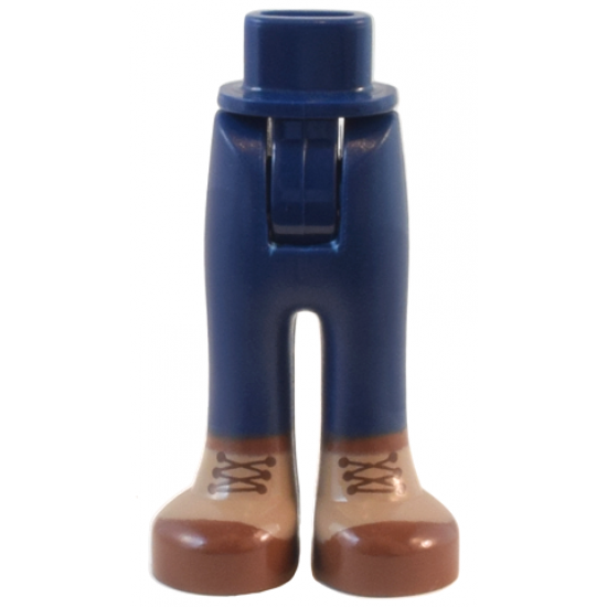 Mini Doll Hips and Trousers with Back Pockets with Dark Tan and Reddish Brown Boots with Laces Pattern - Thick Hinge