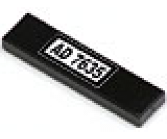 Tile 1 x 4 with 'AD 7635' Pattern (Sticker) - Set 7635