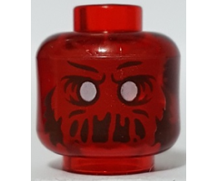 Minifigure, Head Alien Ghost with White Eyes, Red Face, and Slime Mouth with Frown Pattern