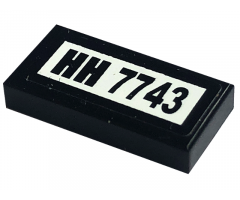 Tile 1 x 2 with 'HH 7743' Pattern (Sticker) - Set 7743