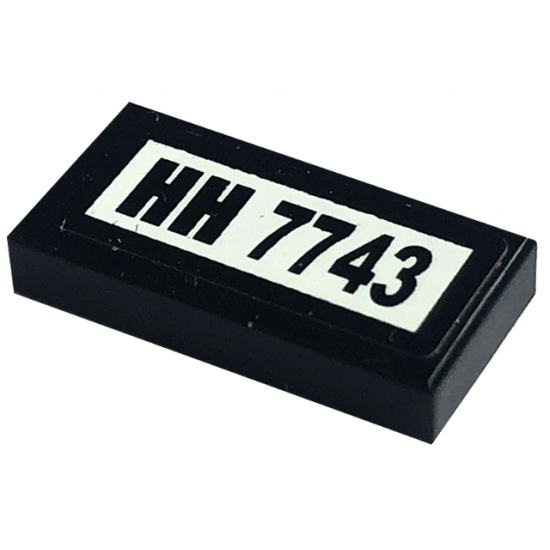 Tile 1 x 2 with 'HH 7743' Pattern (Sticker) - Set 7743