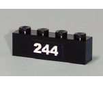 Brick 1 x 4 with White '244' Pattern (Sticker) - Set 7641