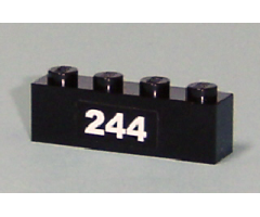 Brick 1 x 4 with White '244' Pattern (Sticker) - Set 7641