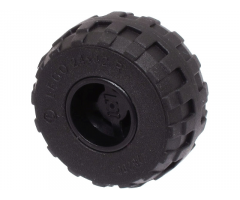 Wheel & Tire Assembly 11mm D. x 12mm, Hole Notched for Wheels Holder Pin with Black Tire 24 x 12 R Balloon (6014b / 56890)