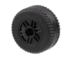 Wheel & Tire Assembly 18mm D. x 14mm with Pin Hole, Fake Bolts and Shallow Spokes with Black Tire 30.4 x 14 Solid (55981 / 58090)