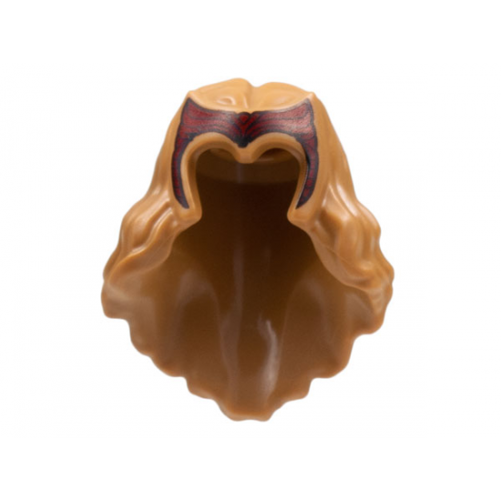 Minifigure, Hair Female Long Wavy with Dark Red Tiara with Black Detail Lines Pattern (Scarlet Witch)