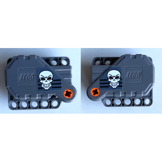 Pullback Motor 6 x 5 x 3 with White Skull and Black Stripes Pattern on Both Sides (Stickers) - Set 42106