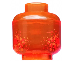 Minifigure, Head without Face with Red and Gold Spatter Pattern