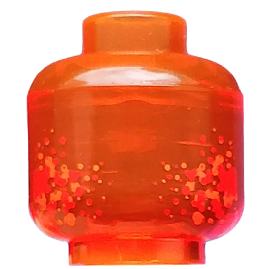 Minifigure, Head without Face with Red and Gold Spatter Pattern