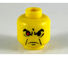 Minifigure, Head Male Angry Eyebrows and Red Eye Pattern