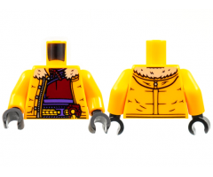 Torso Parka, Tan Fur Lining, Dark Red Robe, Dark Purple Sash Pattern / Bright Light Orange Arms / Black Hands