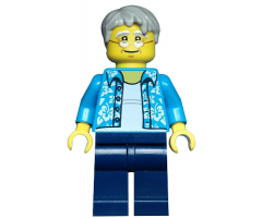 Beachgoer - Gray Male Hair, Glasses and Hawaiian Shirt