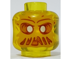 Minifigure, Head Alien Ghost with White Eyes, Bright Light Orange Face, Open Mouth Frown with Slime Pattern