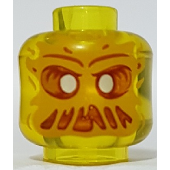 Minifigure, Head Alien Ghost with White Eyes, Bright Light Orange Face, Open Mouth Frown with Slime Pattern