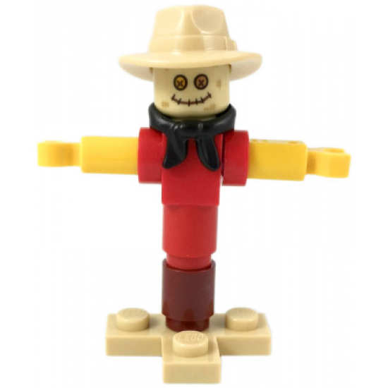 Scarecrow - Tan Fedora, Black Bandana, Red Shirt