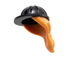 Minifigure, Headgear Helmet Construction with Molded Nougat Ponytail Hair Pattern