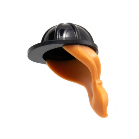 Minifigure, Headgear Helmet Construction with Molded Nougat Ponytail Hair Pattern