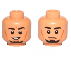 Minifigure, Head Dual Sided Black Eyebrows, Goatee, Cheek Lines, Smile / Neutral Pattern (SW Kanan Jarrus)