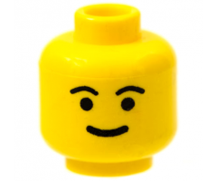 Minifigure, Head Standard Grin, Black Eyebrows, Thick Mouth Pattern