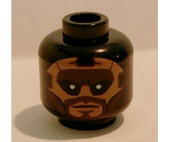 Minifigure, Head Balaclava with Face Hole, Nougat Face with Brown Beard, Black Eyes with Pupils Pattern (Foot Soldier)