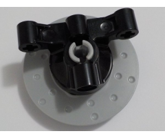 Technic, Steering Axle with 2 Pin Holes and 2 Arms with Axle Holes without Slots (Reinforced) with Light Bluish Gray Brake Rotor 3 Pin Holes Round (65766 / 35189)