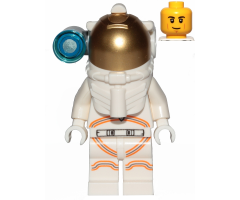 Astronaut - Male, White Spacesuit with Orange Lines, Side Lamp, Smirk and Cheek Lines