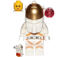Astronaut - Female, White Spacesuit with Orange Lines, Side Lamp, Smile