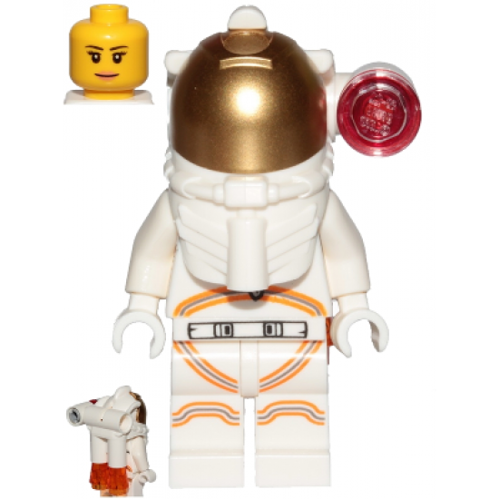 Astronaut - Female, White Spacesuit with Orange Lines, Side Lamp, Smile