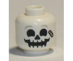 Minifigure, Head Skull Light Bluish Gray Eyebrows and Bandage Pattern