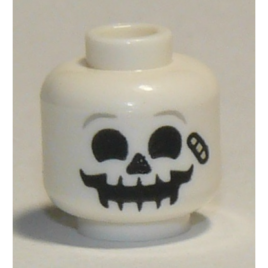 Minifigure, Head Skull Light Bluish Gray Eyebrows and Bandage Pattern