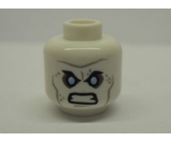 Minifigure, Head Male Angry Black Eyebrows, Blue Eyes, Wrinkles Pattern (Mr. Freeze)