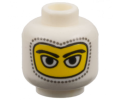Minifigure, Head Balaclava with Eyes Hole Stitching Trim, Large Eye Whites Pattern
