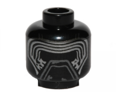 Minifigure, Head Alien Mask with Silver Lines Pattern (SW Kylo Ren)