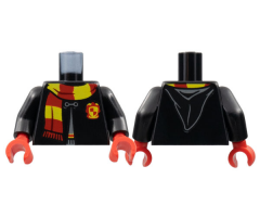 Torso Hogwarts Robe Clasped with Gryffindor Shield and Scarf Pattern / Black Arms / Red Hands
