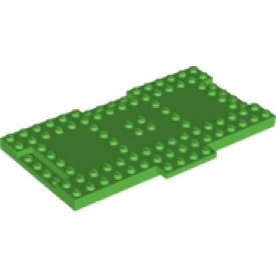 Brick, Modified 8 x 16 x 2/3 with 1 x 4 Indentations and 1 x 4 Plate
