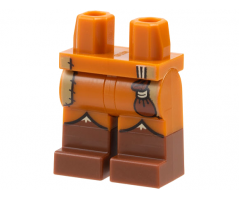 Hips and Legs with Molded Reddish Brown Lower Legs / Boots and Printed Dark Tan Patches and Reddish Brown Pouch Pattern