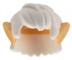 Minifigure, Hair Short, Thick and Messy with Molded Medium Tan Elf Ears Pattern