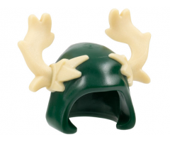 Minifigure, Headgear Hood with Molded Tan Moose Antlers Pattern