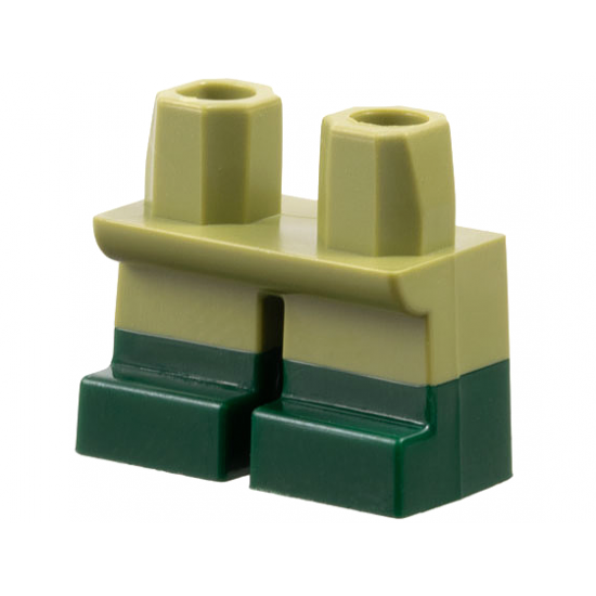 Legs Short with Molded Dark Green Lower Legs / Boots Pattern