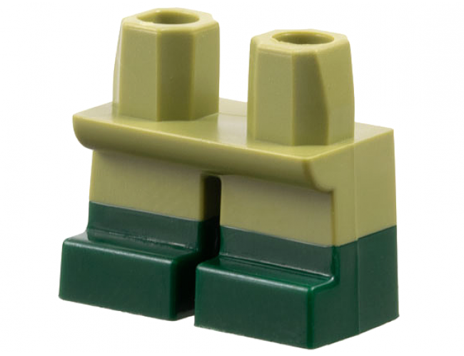 Legs Short with Molded Dark Green Lower Legs / Boots Pattern