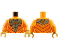 Torso Sand Green and Gold Armor with Spines over Robe with Red Stripes Pattern / Orange Arms / Pearl Gold Hands